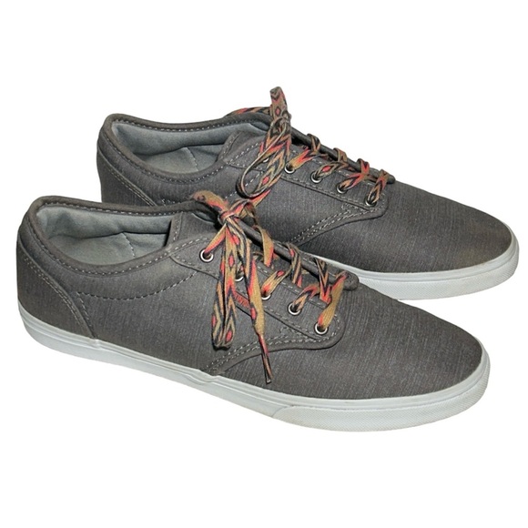 Women’s Off the Wall‎ Vans Low Canvas Aztec Lace Skate Sneakers Shoes Grey 8.5 - Picture 2 of 8